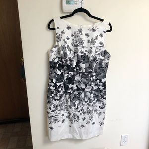 Maggy London White & Floral Sleeveless Dress